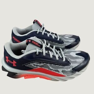 Under Armour Scramjet 5 Hypersonic Size 7Y Navy Grey Red Running Shoes New